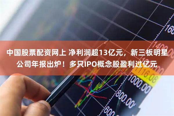 中国股票配资网上 净利润超13亿元，新三板明星公司年报出炉！多只IPO概念股盈利过亿元
