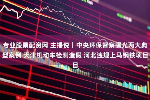 专业股票配资网 主播说丨中央环保督察曝光两大典型案例 天津机动车检测造假 河北违规上马钢铁项目